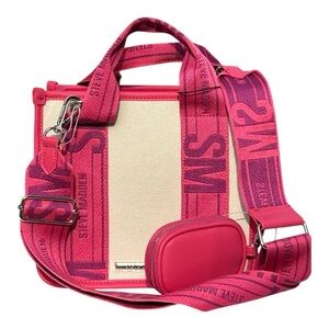 STEVE MADDEN BWEBBER SATCHEL CROSSBODY HANDBAG  PINK FLASH NEW!